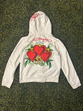 y2k Ed Hardy Zip Up Hoodie